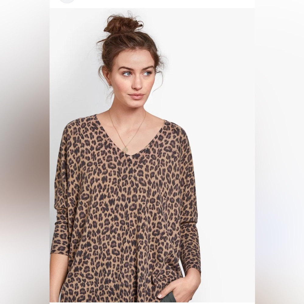 💯 Organic Cotton Leopard Print V-Neck Top